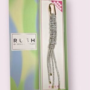 Rush by Denis & Charles Silver Bling Paracord Braided long Bag Charm or key fob